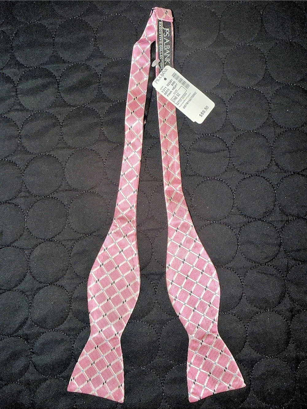 Jos A. Bank Geometric Pink & Gray Bow Tie NWT